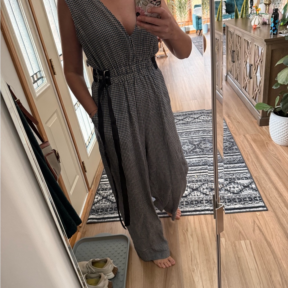 Modern Citizen Black & White Gingham Jumpsuit